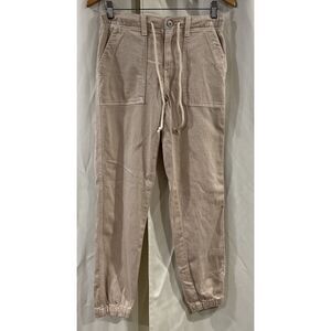 American Eagle Utility Jogger Pants Womens Size 00‎ Khaki Tan Cotton Blend